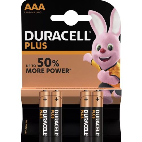 Duracell Plus 100% Extra Life AAA mikroelem 4db/csomag