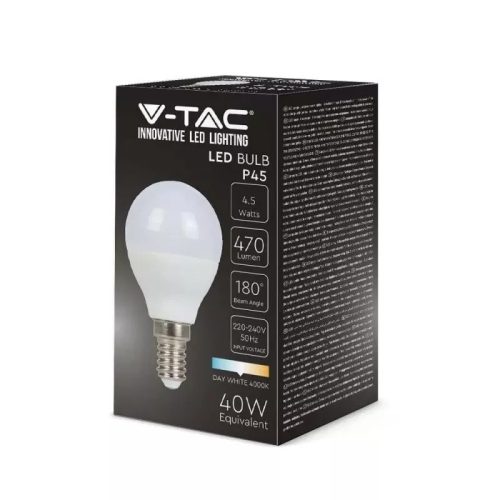 LED izzó 4.5W E14 P45 4000K V-TAC 