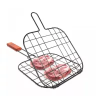 Grillrács fa nyéllel 21x21 cm