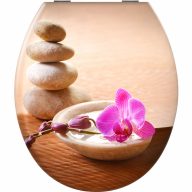   WC ülőke Duroplast lecsapódásgátló bézs orchideás kavicsos SOFT