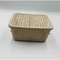 Szögletes kosár tetővel rattanhatású 1,25 l